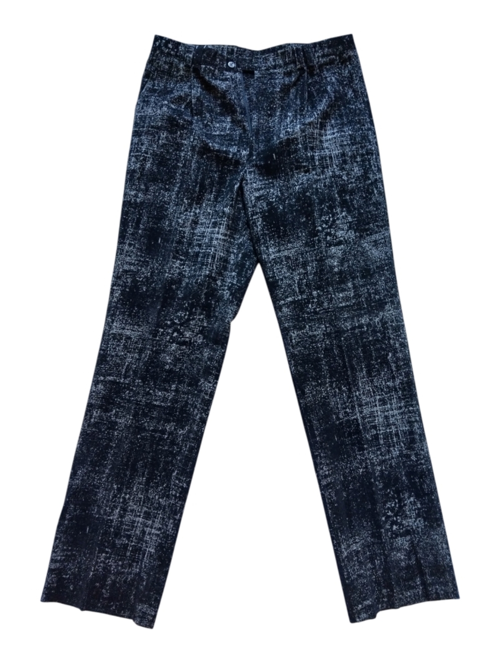 Cibreo Italy 100% Wool Dress Pants Mens 38 Textured Black Gray Pattern Trousers